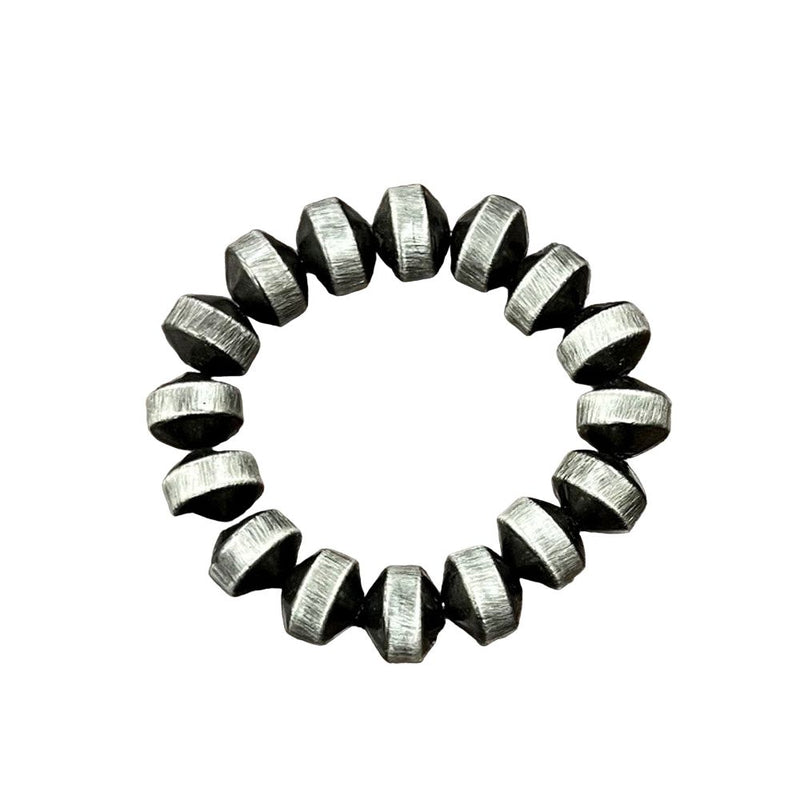 Women's Isac Handmade 12mm Navajo Bead Stretch Bracelet 