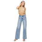 Women's Risen High Rise Double Button Wide Jeans RDP5765