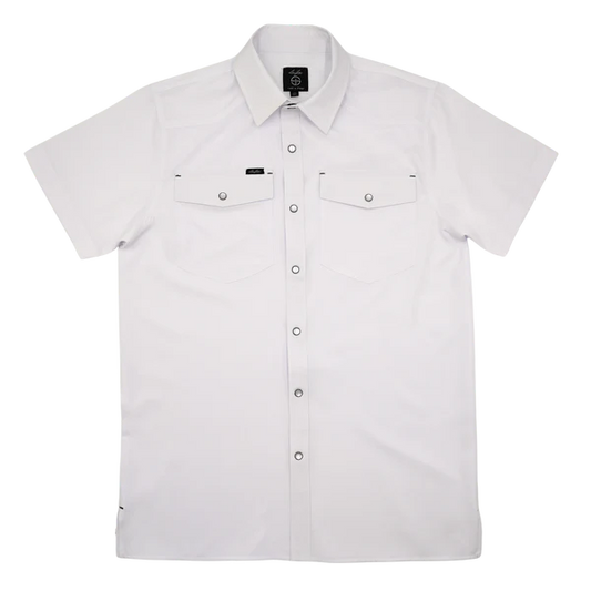 Boy's SanJac White Short Sleeve Snap Up Y-COAHUILA-S/S-WHT - Crazy House Western Wear
