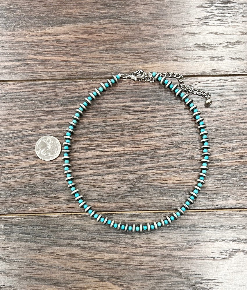 Isac Women's 16" Rondelle Western Bead Necklace 