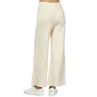 Women's Cream Cropped Wide Sweater Pants 