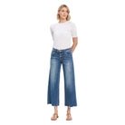 Women's Vervet Mid Rise Raw Hem Wide Leg Jeans LV1246 - Crazy House Western Wear
