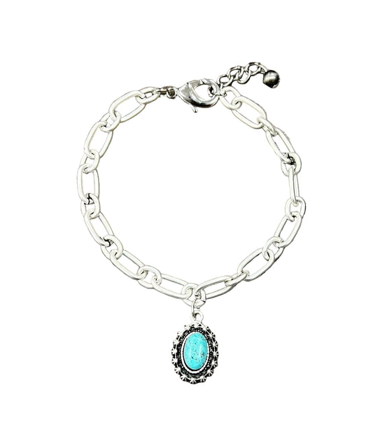 Women's Isac Adjustable Turquoise Anklet 