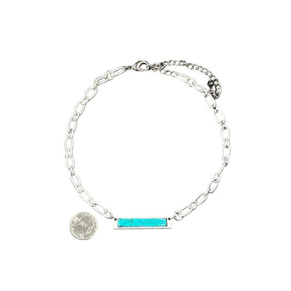 Women's Isac 15" to 20" Long Bar Turquoise Necklace 