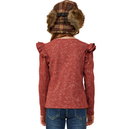 Girls Ruffled Knit Top GY8826