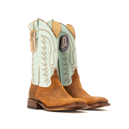 Anderson Bean Brackish Waxout Yak with 13" Aqua Gelato Top - Crazy House Western Wear