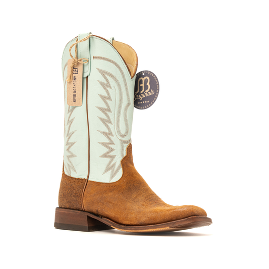 Anderson Bean Brackish Waxout Yak with 13" Aqua Gelato Top - Crazy House Western Wear