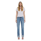 Women's Lovervet Mid Rise Cuffed Straight Jeans LV1504 - Crazy House Western Wear