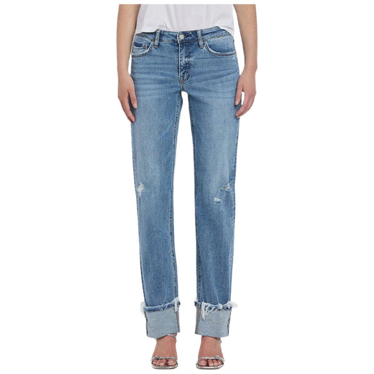 Women's Lovervet Mid Rise Cuffed Straight Jeans LV1504