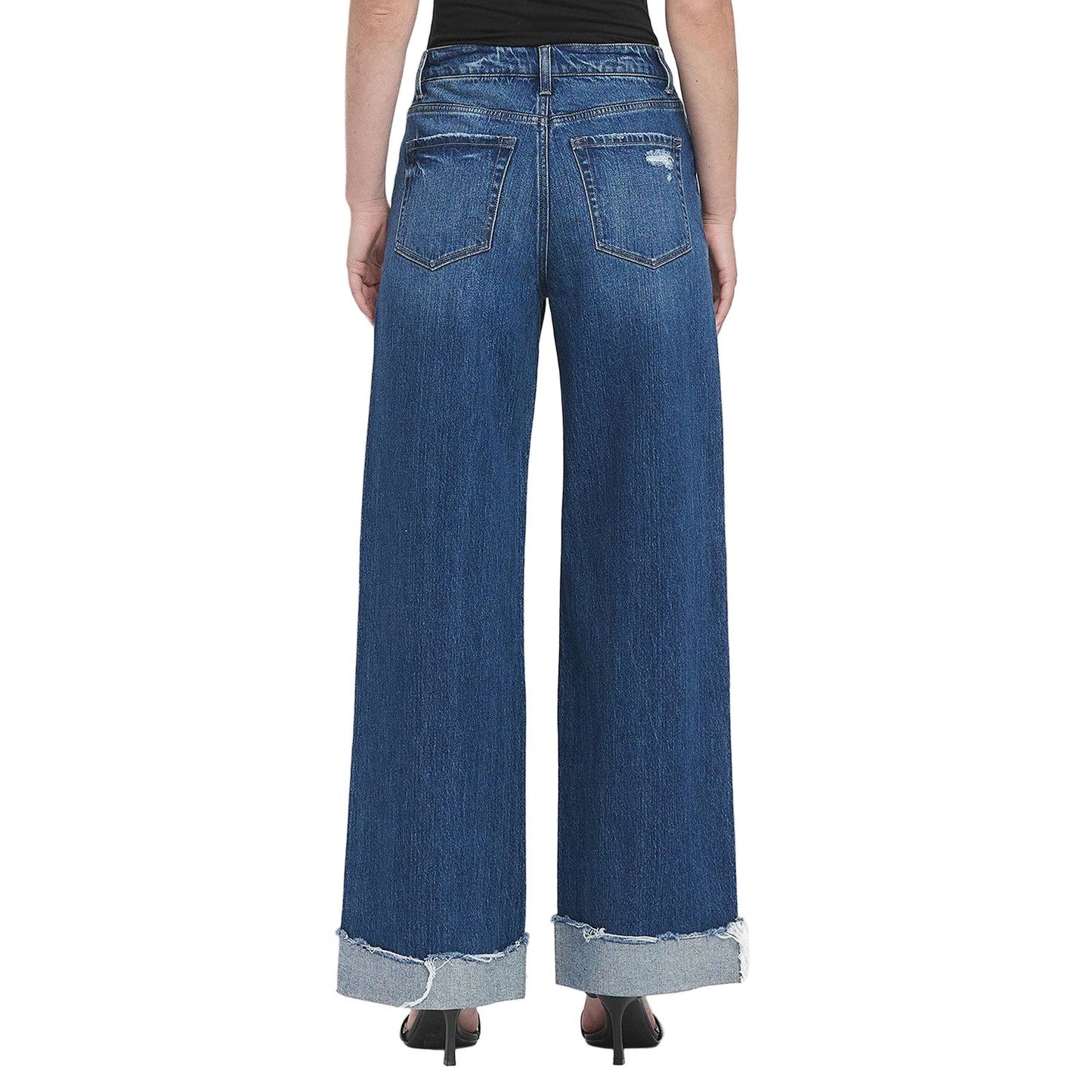 Women's Vervet Super High Rise Cuffed Baggy Wide Leg Jeans T6614