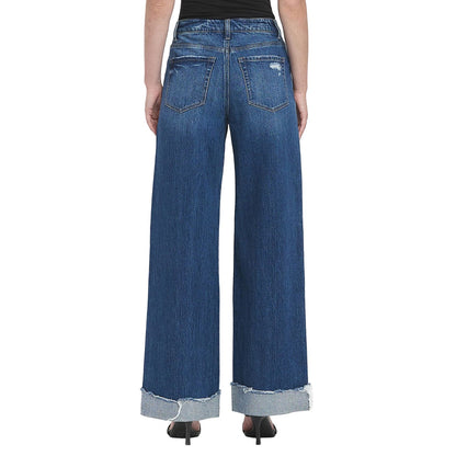 Women's Vervet Super High Rise Cuffed Baggy Wide Leg Jeans T6614