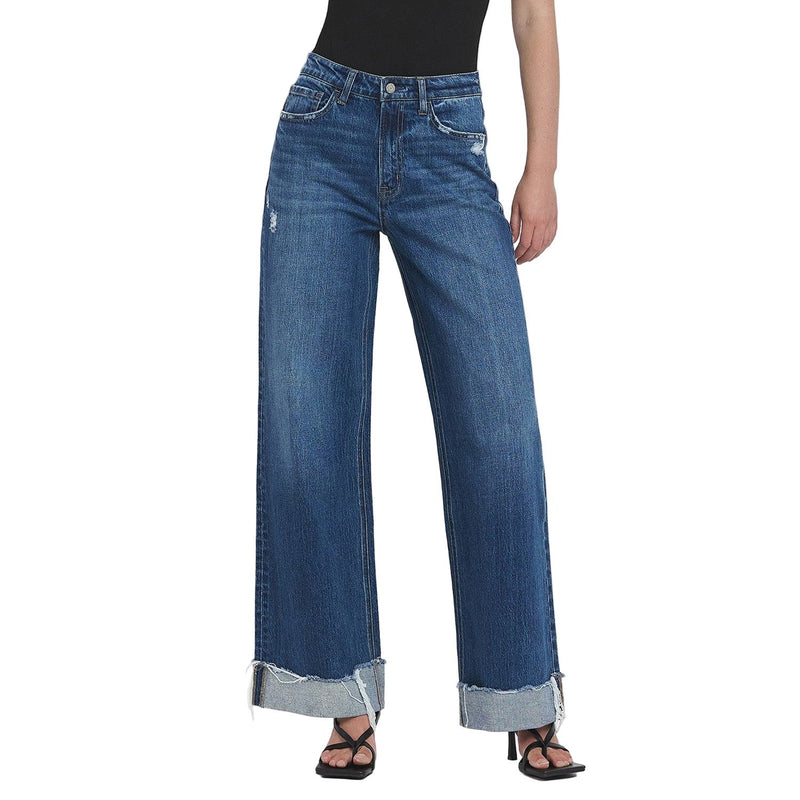 Women's Vervet Super High Rise Cuffed Baggy Wide Leg Jeans T6614