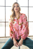 Women's Gigio Coral Mix Batwing Blouse TG1474