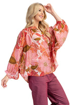 Women's Gigio Coral Mix Batwing Blouse TG1474