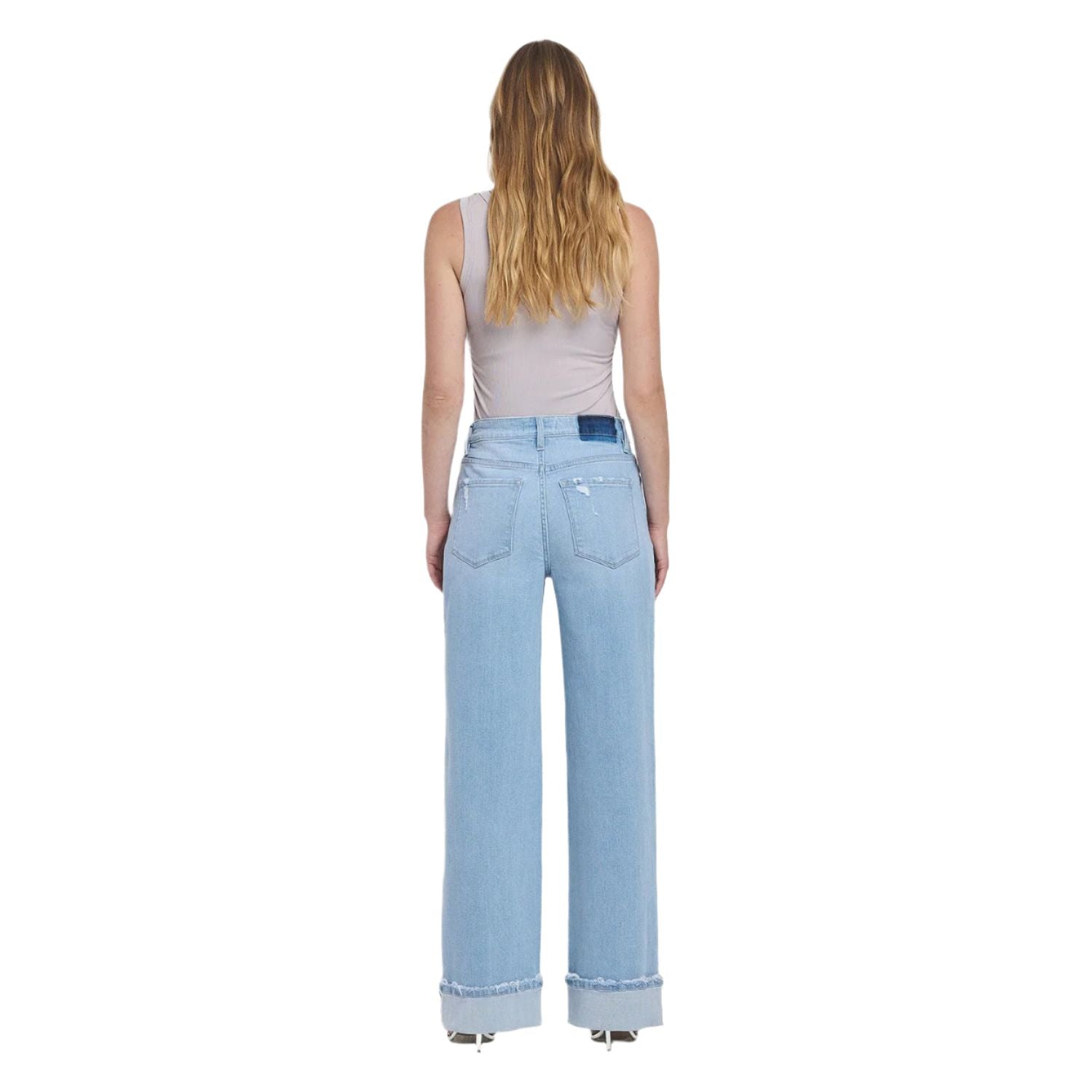 Women's Flying Monkey Super High Rise Cuffed Baggy Wide Jeans F5796 - Crazy House Western Wear