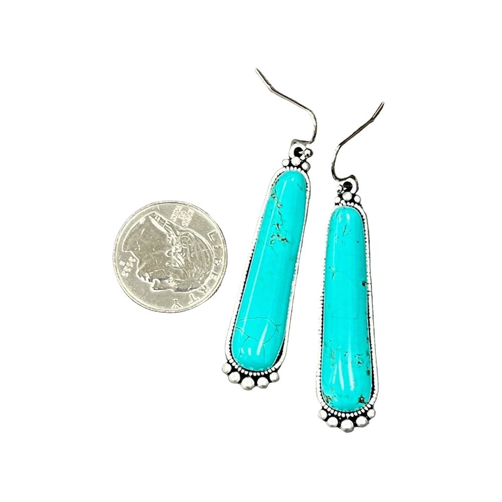 Women's Isac 2" Long Turquoise Earrings 
