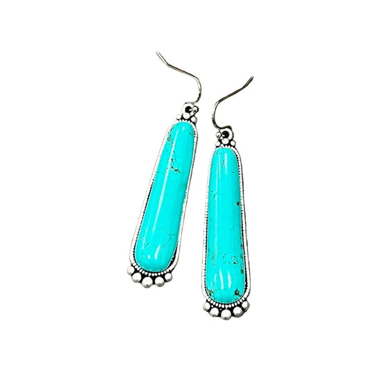 Women's Isac 2" Long Turquoise Earrings 