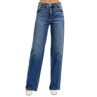 Women's Risen Jeans Tummy Control High Rise Wide Baggy Jeans RDP5951