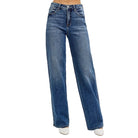 Women's Risen Jeans Tummy Control High Rise Wide Baggy Jeans RDP5951