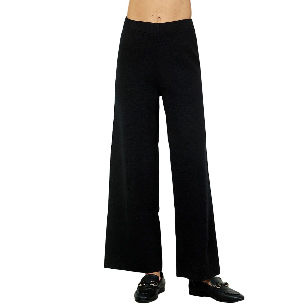 Women's Black Crop Sweater Pants