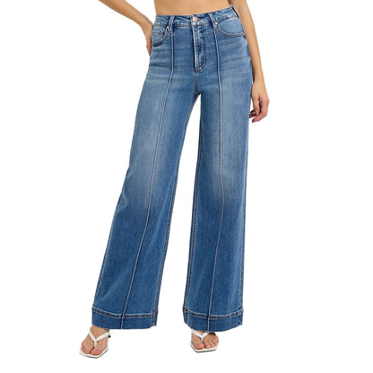 Women's Tummy Control High Rise Ankle Wide Front Pintuck PWA21011