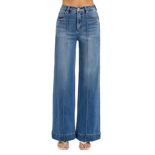 Women's Tummy Control High Rise Ankle Wide Front Pintuck PWA21011