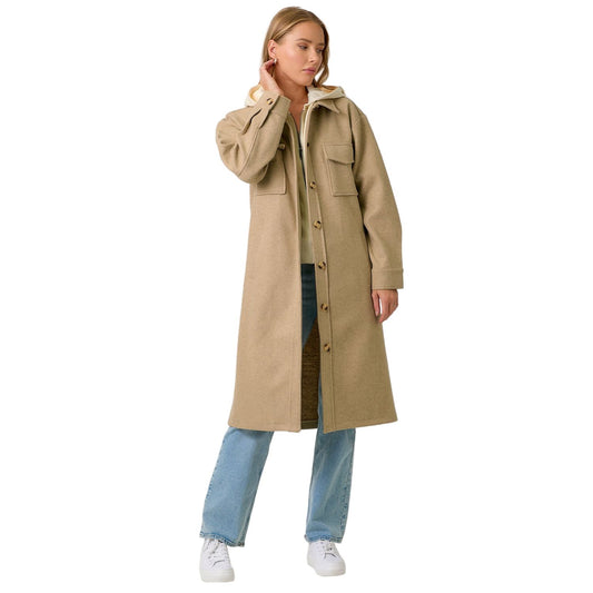 Women's Twofer Hoodie Solid Coat 60737