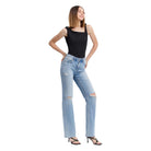 Women's Flying Monkey High Rise Distressed Slim Wide Jeans F5781 - Crazy House Western Wear