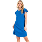 Women's Ruffle Sleeves Solid Tunic Dress DY3798 - Crazy House Western Wear