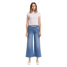 Women's Vervet High Rise Drawstring Waistband Wide Leg Jeans V3650 - Crazy House Western Wear