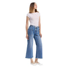 Women's Vervet High Rise Drawstring Waistband Wide Leg Jeans V3650 - Crazy House Western Wear
