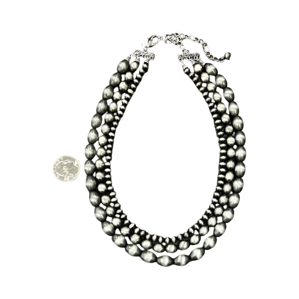 Women's Isac Handmade Oval, Round Navajo Bead Necklace 739055 - Crazy House Western Wear
