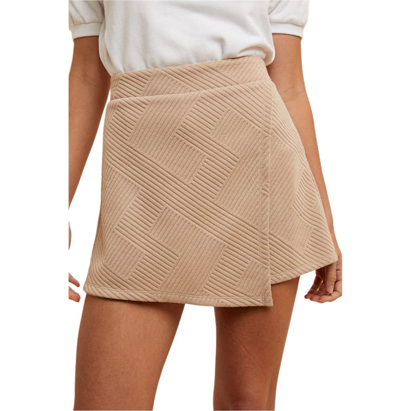 Women's Textured Quilted Knit Skort AP6232A - Crazy House Western Wear