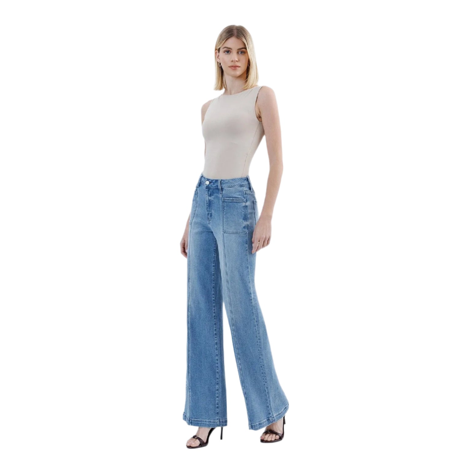 Women's Vervet High Rise Full Length Extreme Wide Leg Jeans LV1702 - Crazy House Western Wear