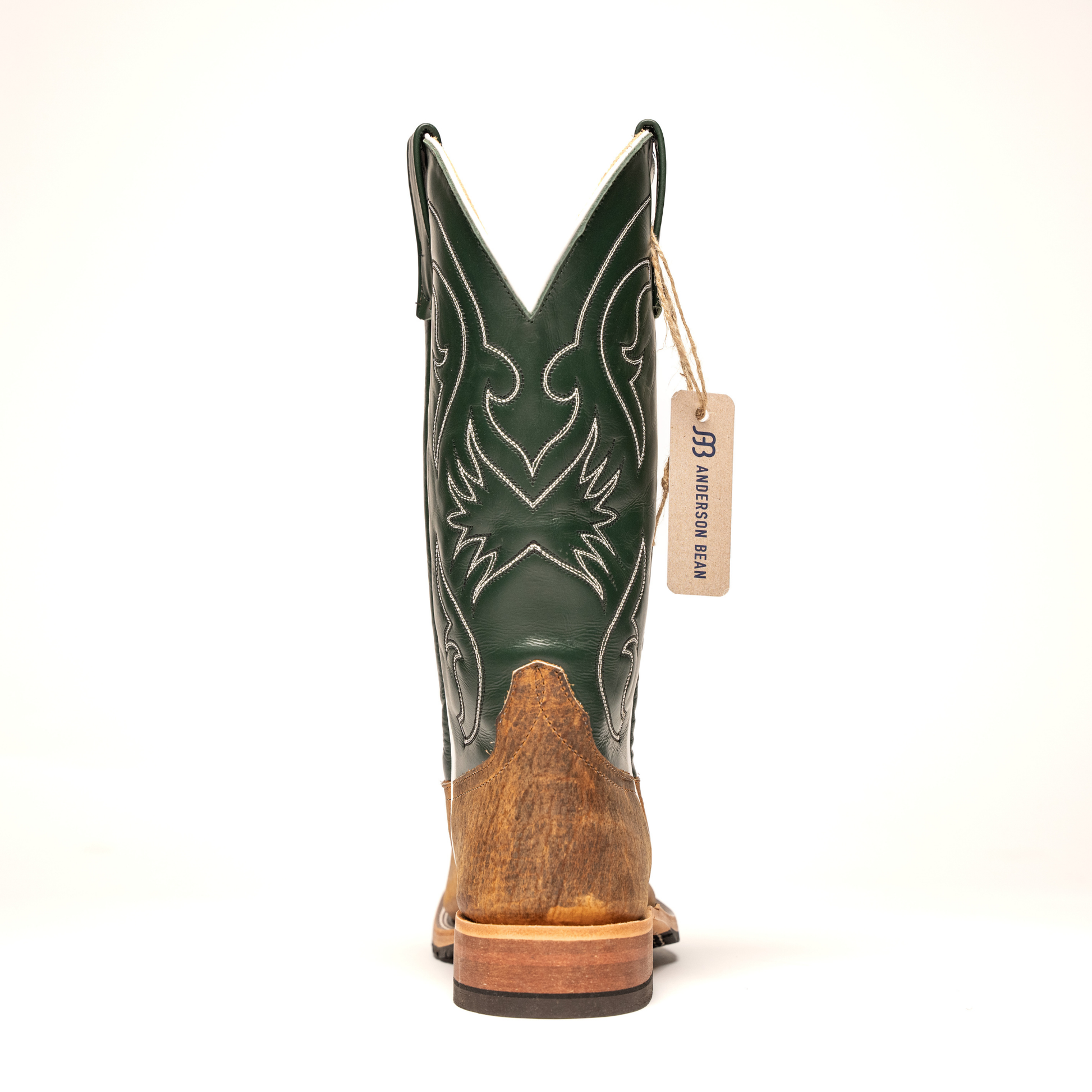 Anderson Bean Distressed Bison with 13" Green Glove Top - Crazy House Western Wear