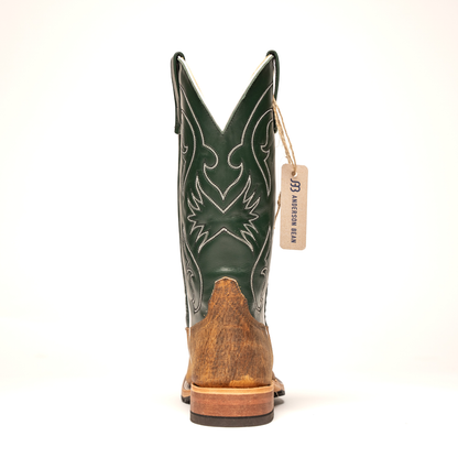 Anderson Bean Distressed Bison with 13" Green Glove Top - Crazy House Western Wear