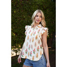 Women's Floral Button Up Top TE1135 - Crazy House Western Wear