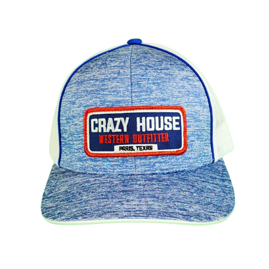 Heather Blue Snapback with Blue Outfitter Patch - Crazy House Western Wear