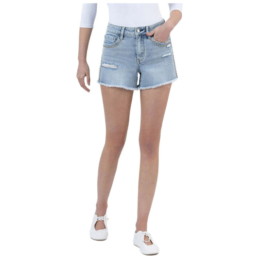 Women's Vervet High Rise Distressed Studded Denim Shorts V3655