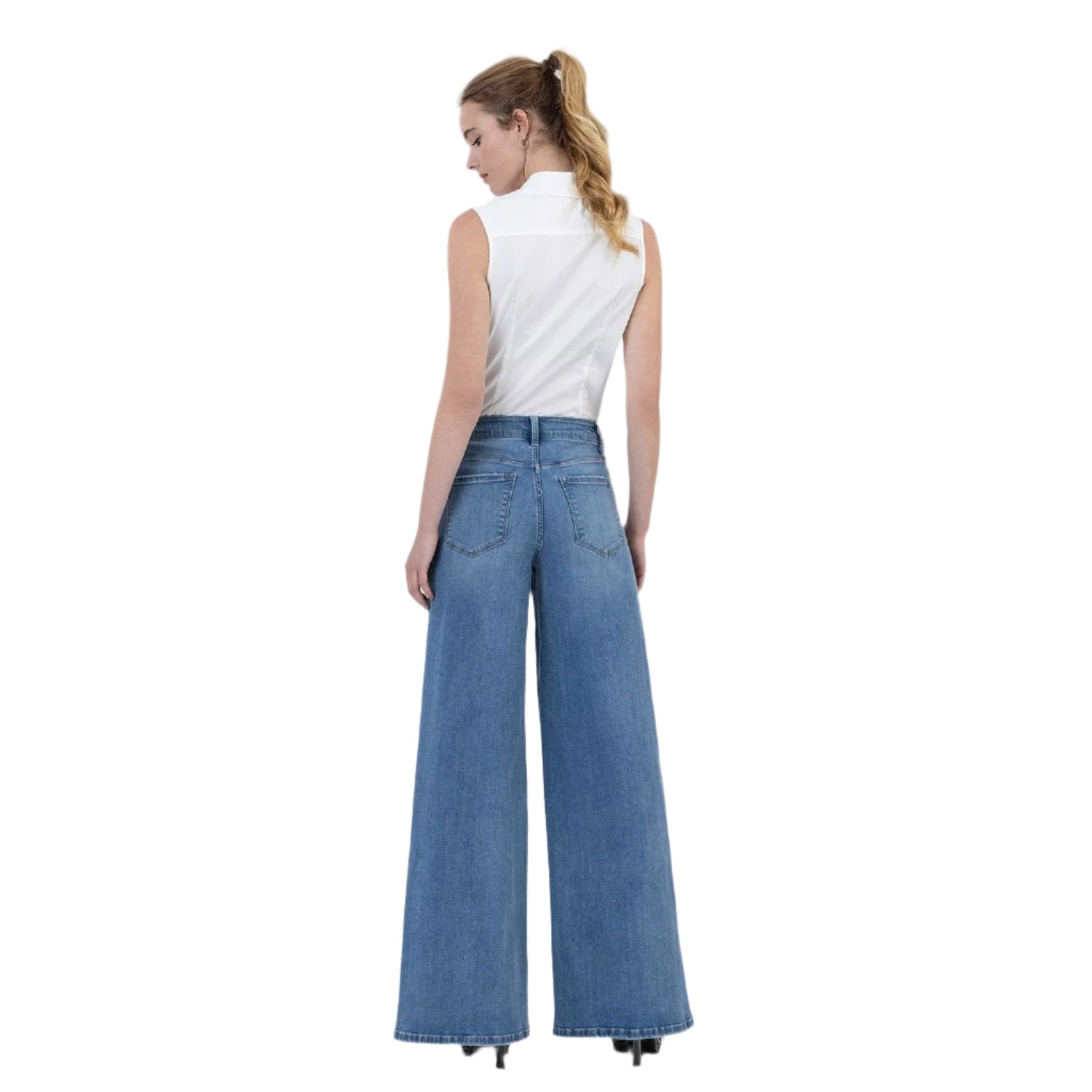 Women's Vervet High Rise Full Length Palazzo Jeans LV1703 - Crazy House Western Wear