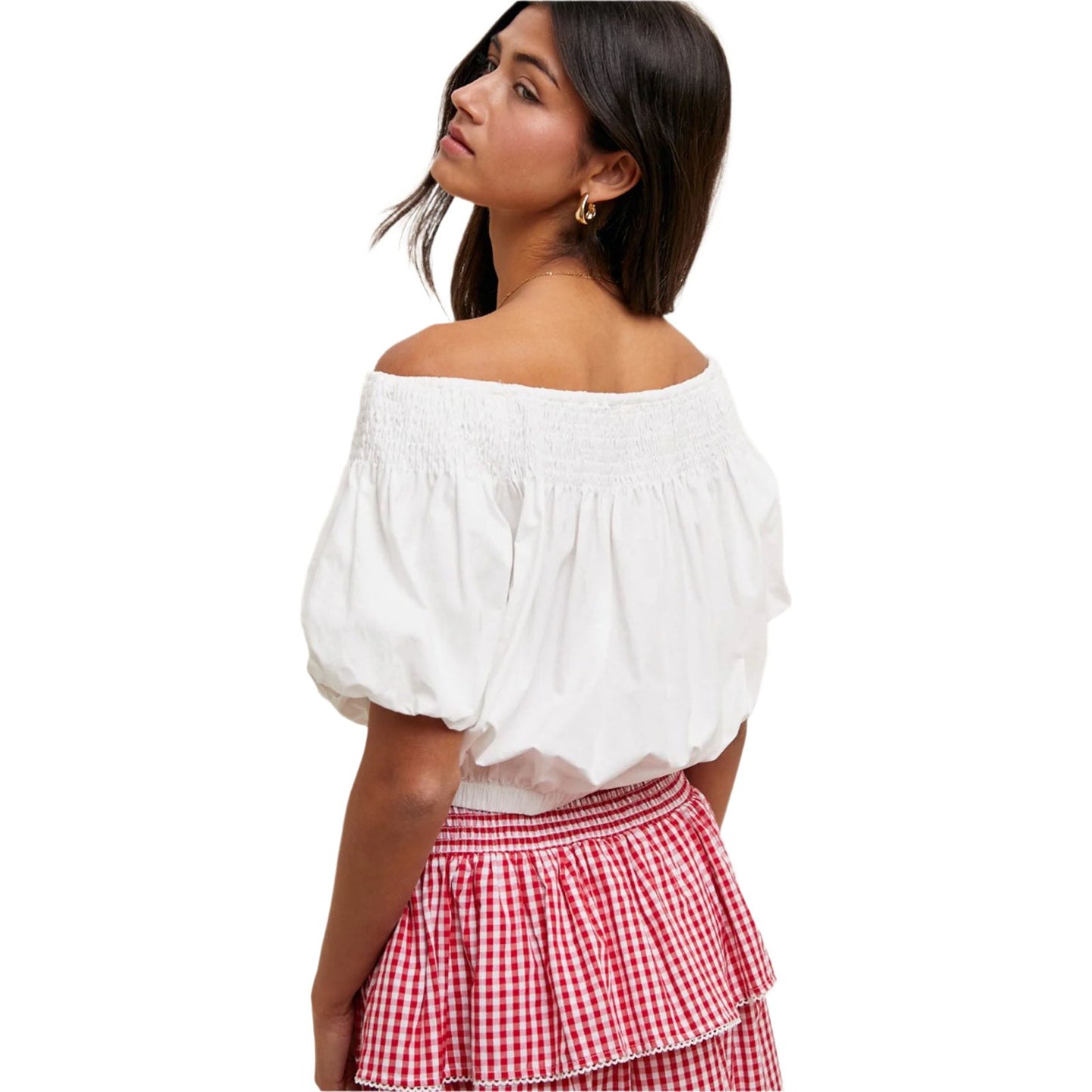Women's Off-the-shoulder Blouse WL25-10279 - Crazy House Western Wear