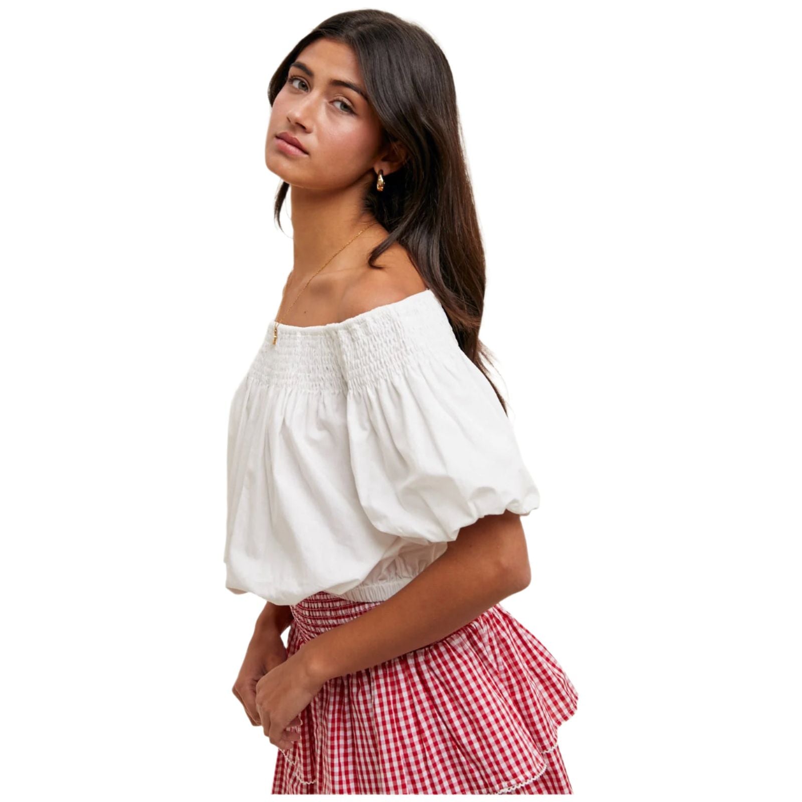 Women's Off-the-shoulder Blouse WL25-10279 - Crazy House Western Wear