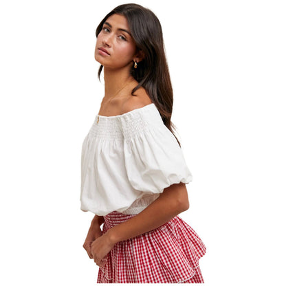 Women's Off-the-shoulder Blouse WL25-10279 - Crazy House Western Wear
