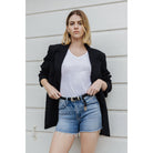 Women's Vervet High Rise Raw Hem Relaxed Denim Shorts T6752