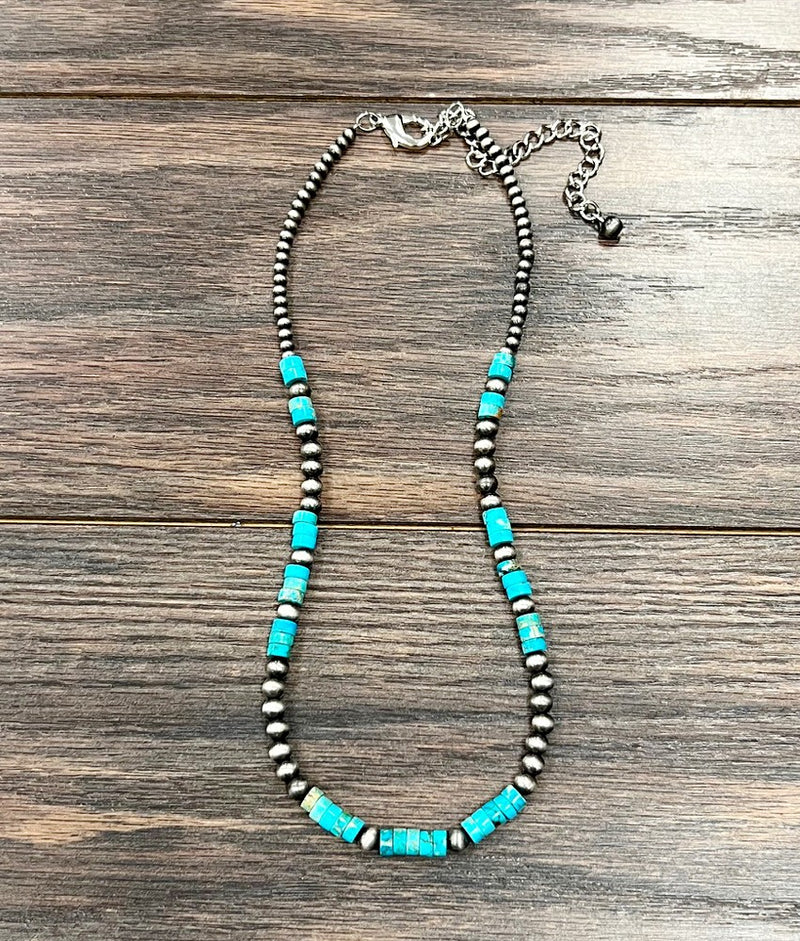 Isac Women's 18" Western 6mm Rondelle Gemstone Necklace 739212