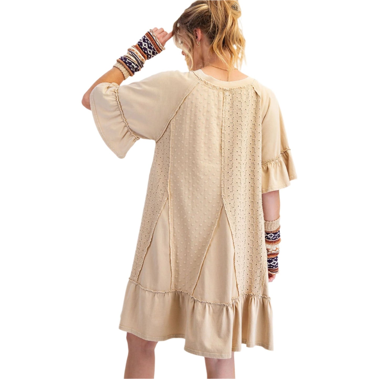 Women's Mineral Washed Cotton Mini Dress ED71633