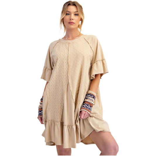 Women's Mineral Washed Cotton Mini Dress ED71633