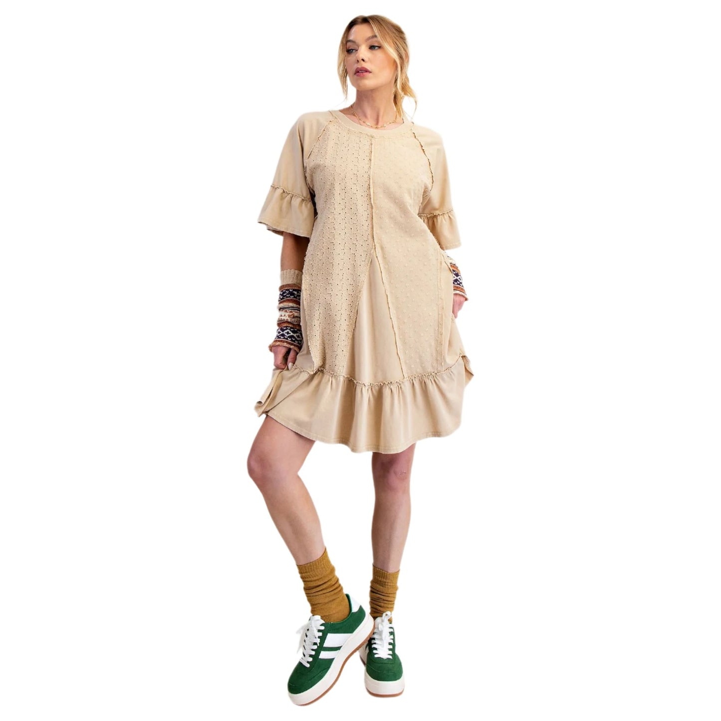 Women's Mineral Washed Cotton Mini Dress ED71633