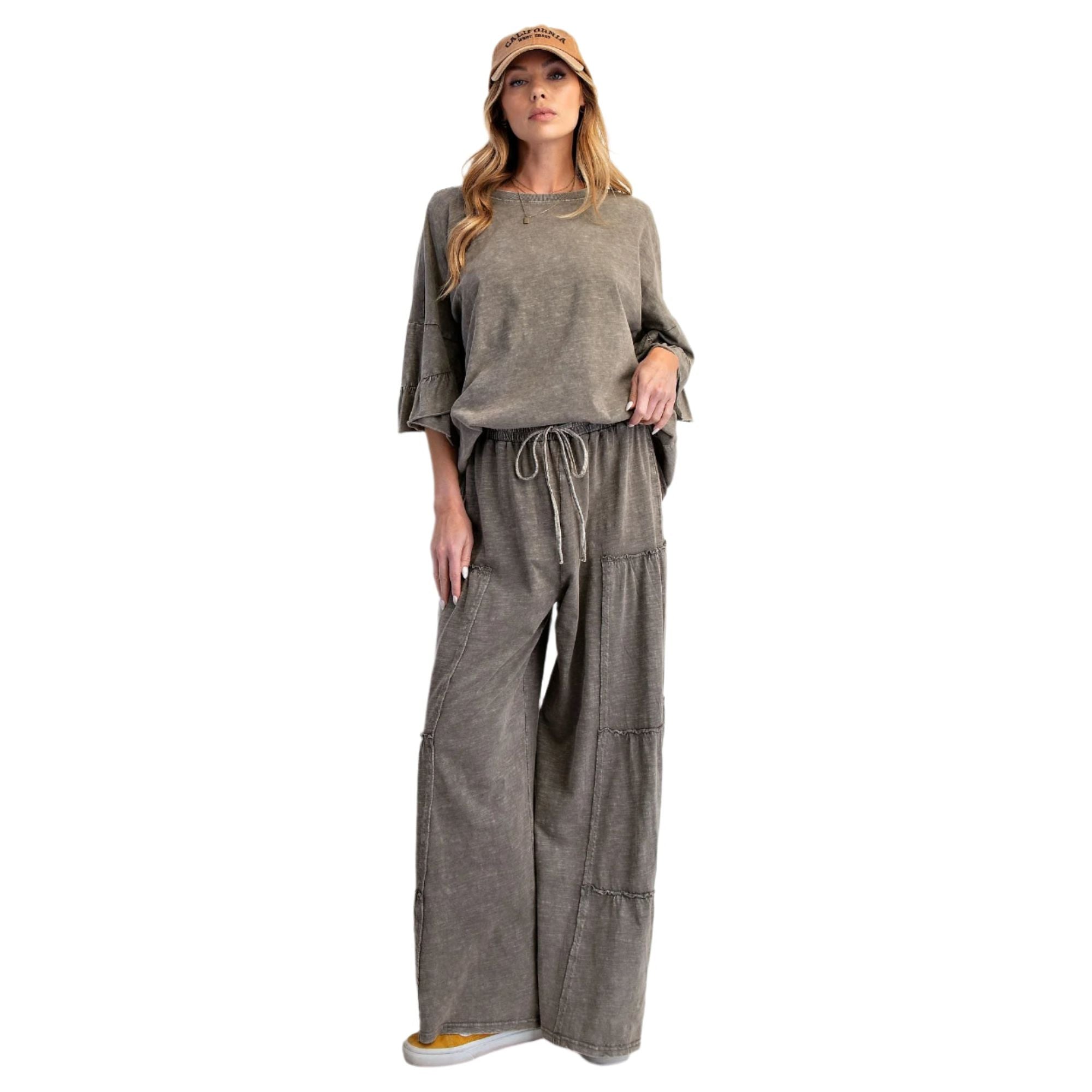 Women's Mineral Washed Tiered Pants EB56000 - Crazy House Western Wear