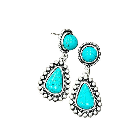 Women's Isac 2" Long Turquoise Post Earrings 